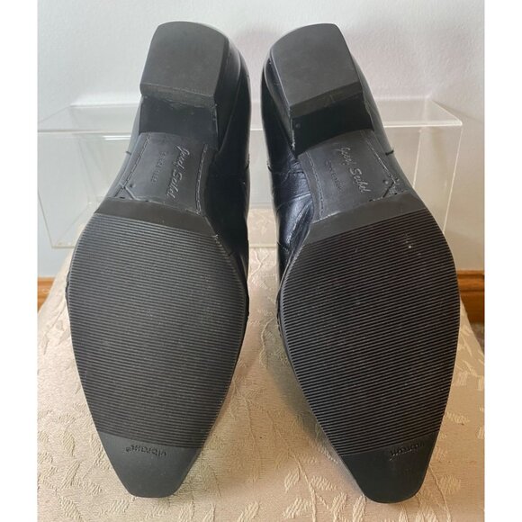 Josef Seibel Black Leather Zippered Heeled Bootie Shoes Size 7.5 M - Picture 6 of 9